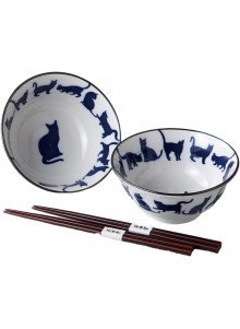 Silhouette neko bowls